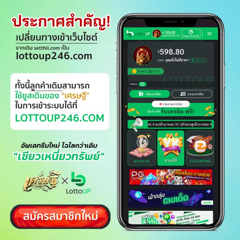 ประกาศ ย้ายทางเข้า ไปที่ lottoup246.com